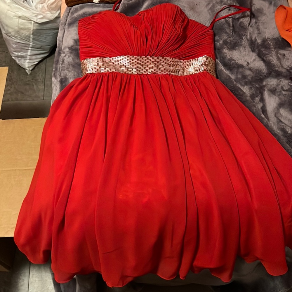 red fancy dress